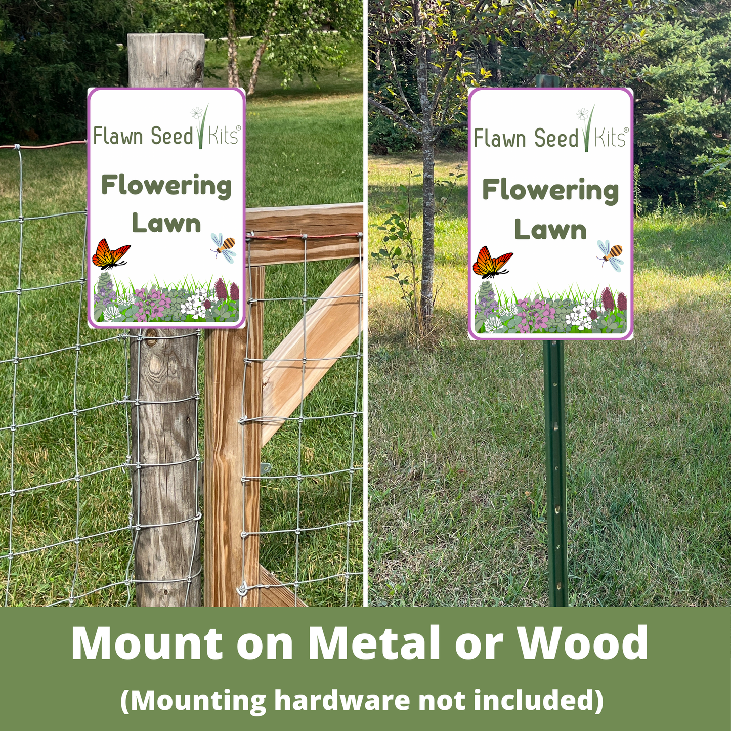 Flowering Lawn Metal Sign