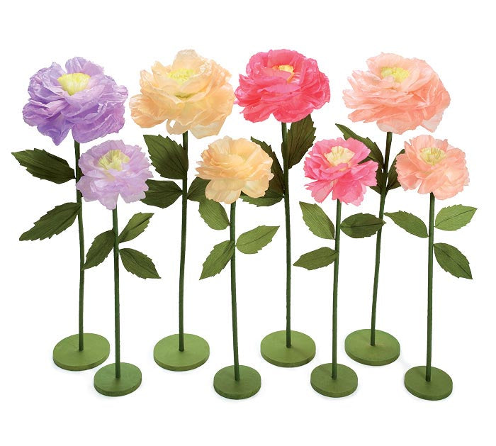 Set of 8 Giant Flowers with Stands
