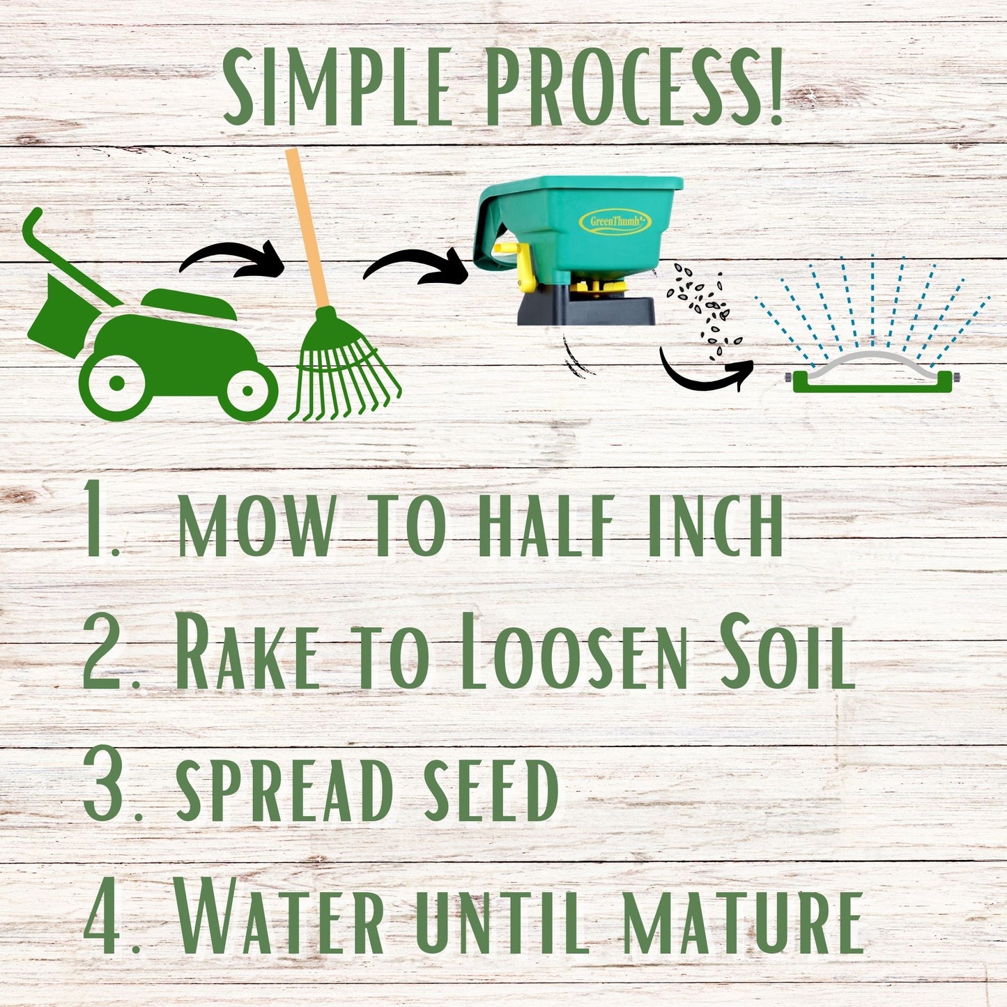 TRI-Color Clover + Mow Less Grass Seed