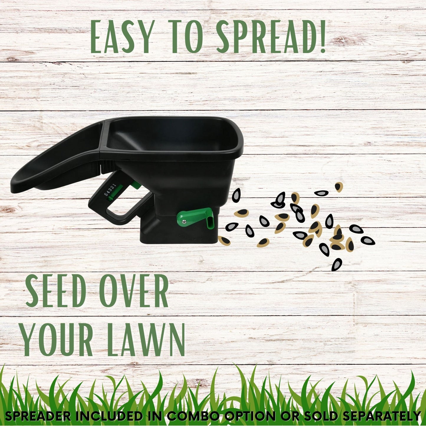 Tri Clover + Mow Less Grass Seed + Spreader Bundle
