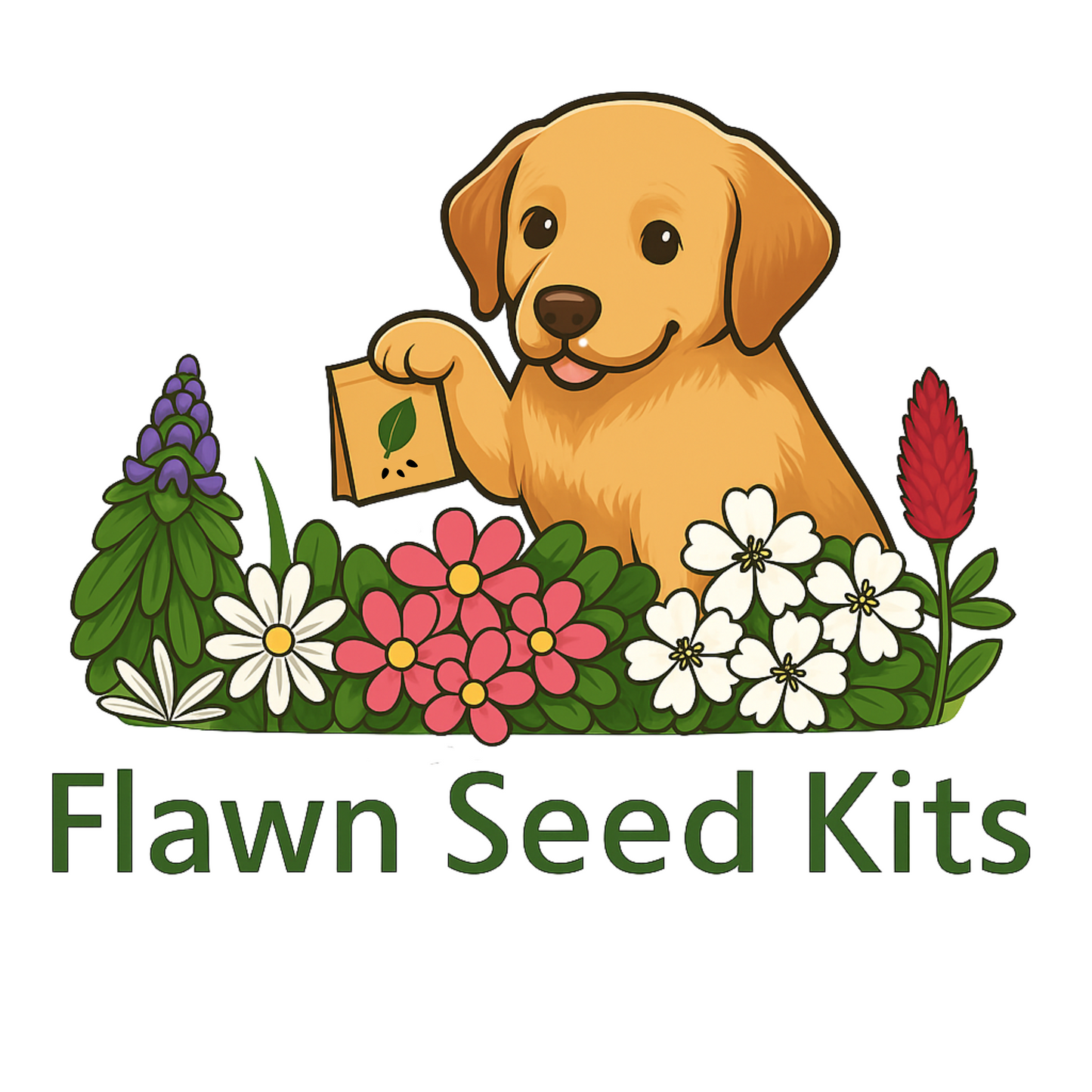 Flawn Seed Kits Dog 2.5" Sticker