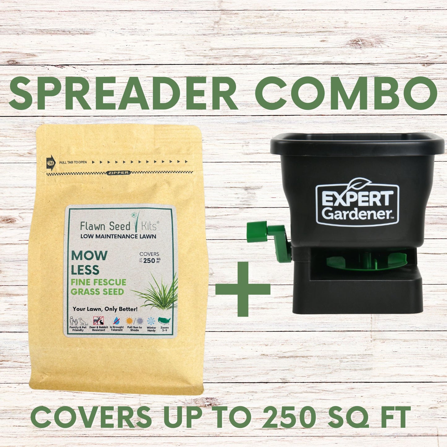 Mow Less Grass Seed + Spreader Bundle