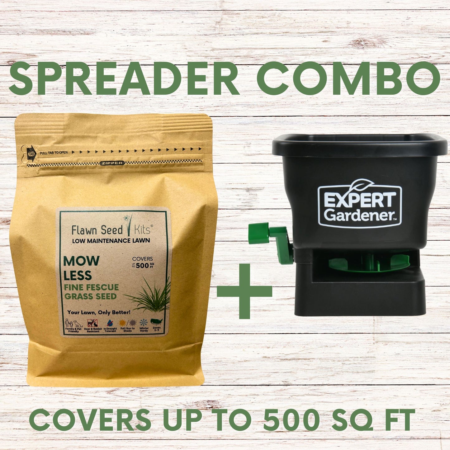 Mow Less Grass Seed + Spreader Bundle