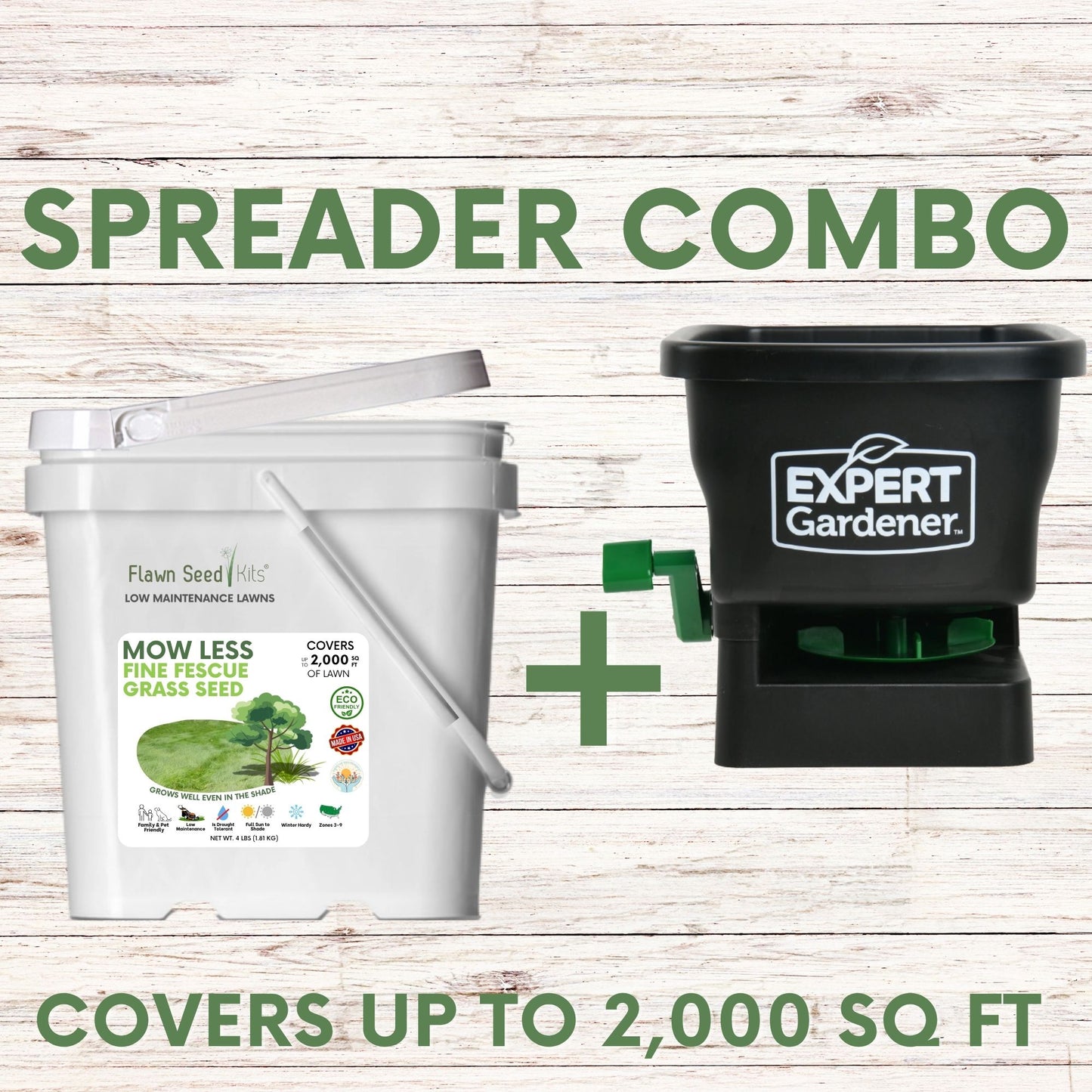 Mow Less Grass Seed + Spreader Bundle
