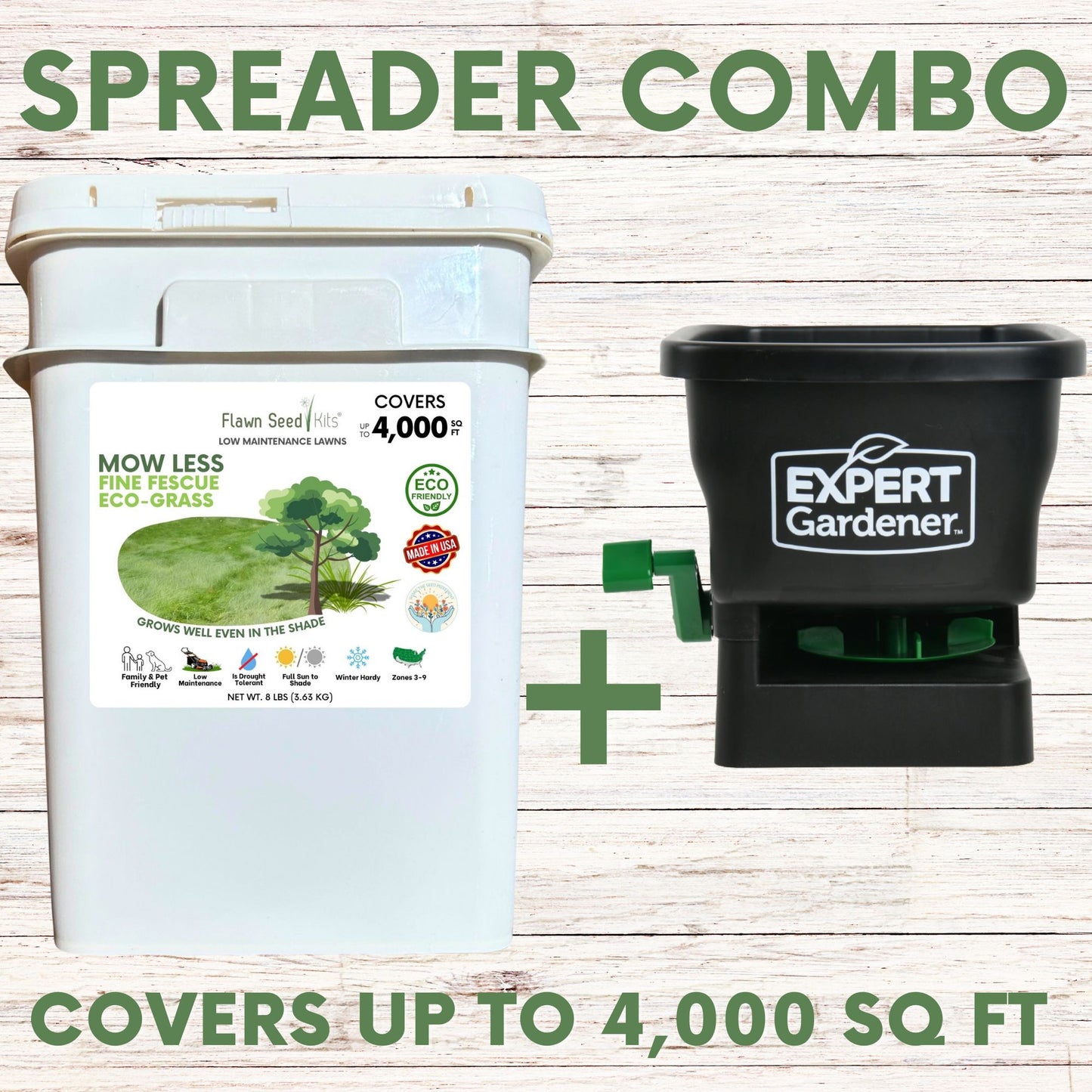 Mow Less Grass Seed + Spreader Bundle