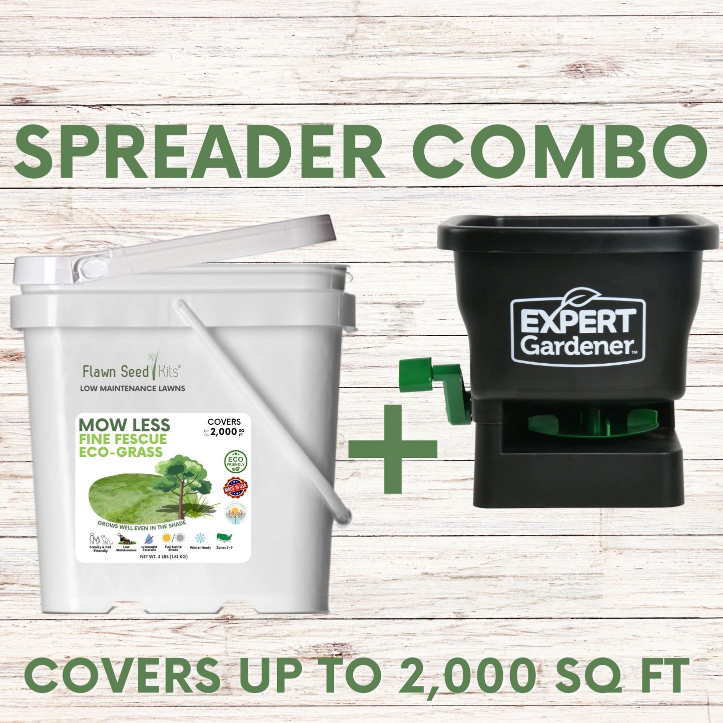 Mow Less Grass Seed + Spreader Bundle