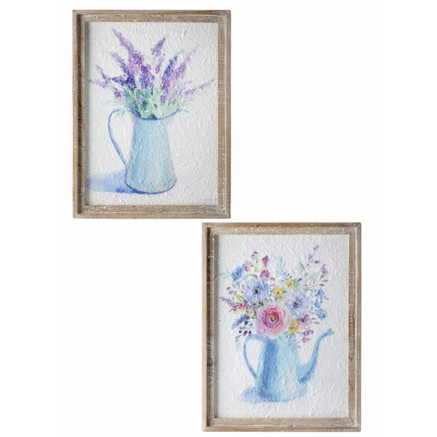 Regency Wood Frame Flower Water Can 12.5X16.5", Set Of 2, Assortment