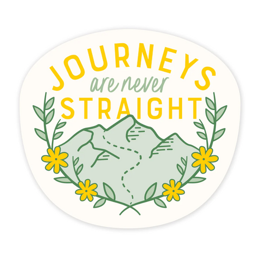 Journeys Are Never Straight 3" Sticker