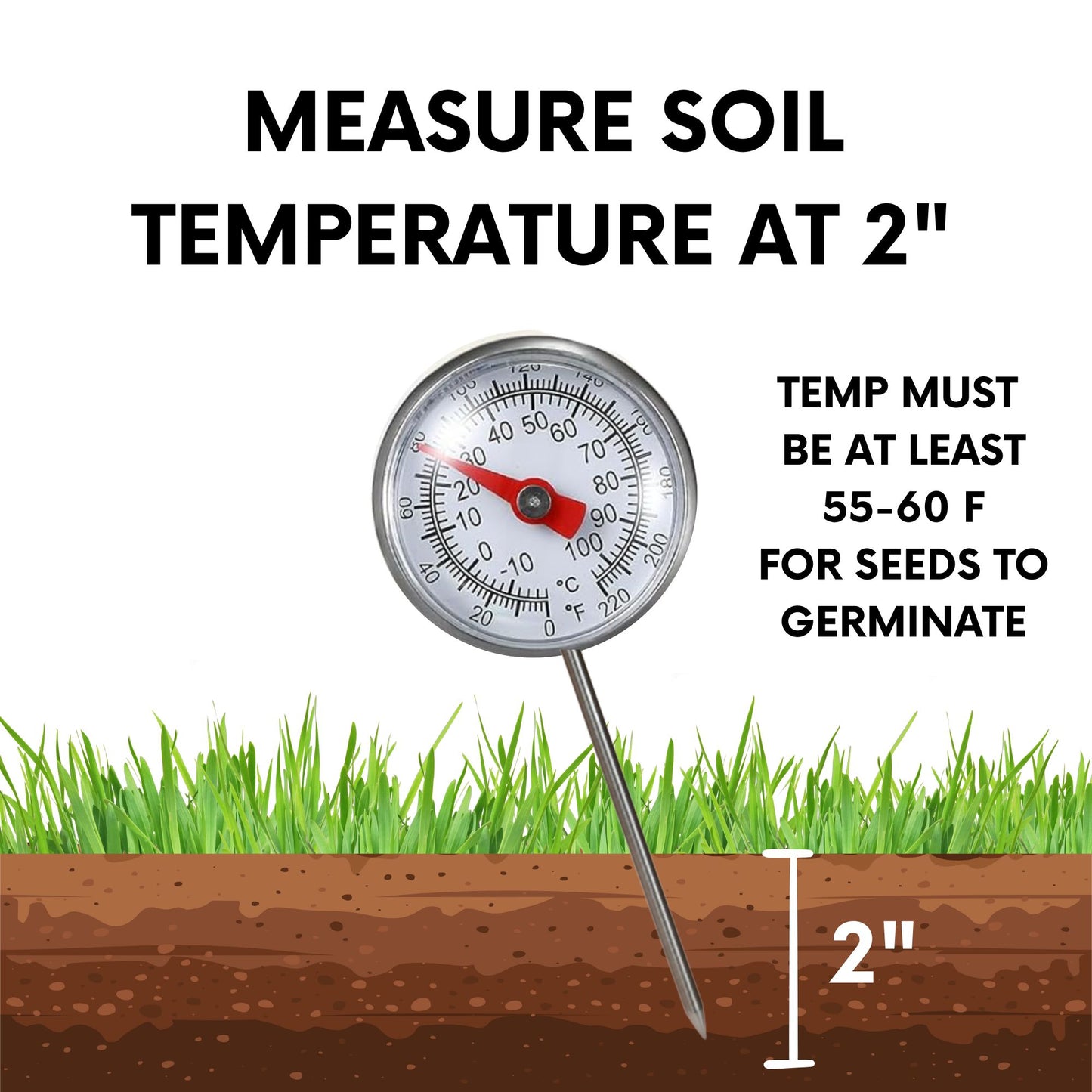 5" Stainless Steel Soil Thermometer