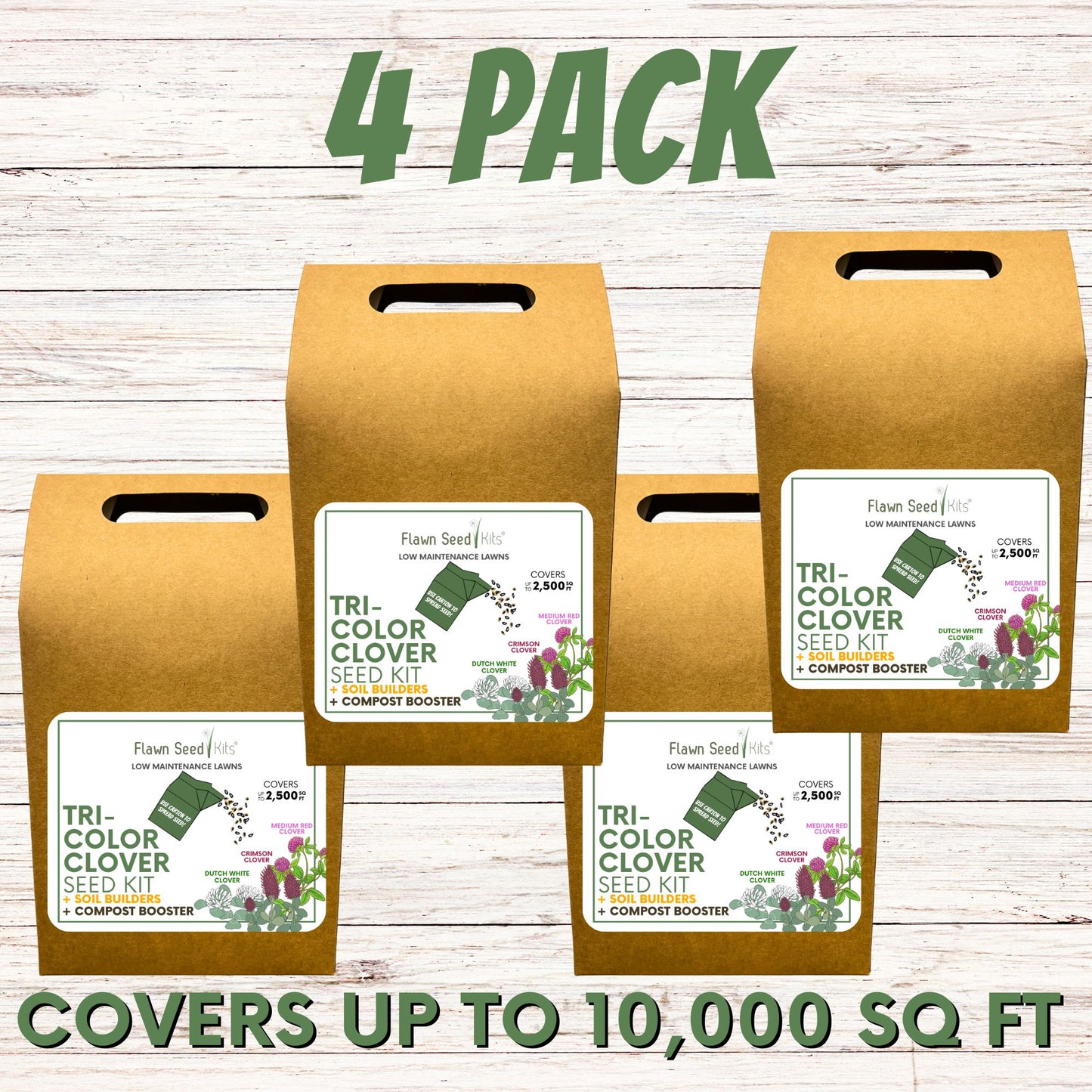 Tri-Color Clover Seed Mix Eco-Spread Carton