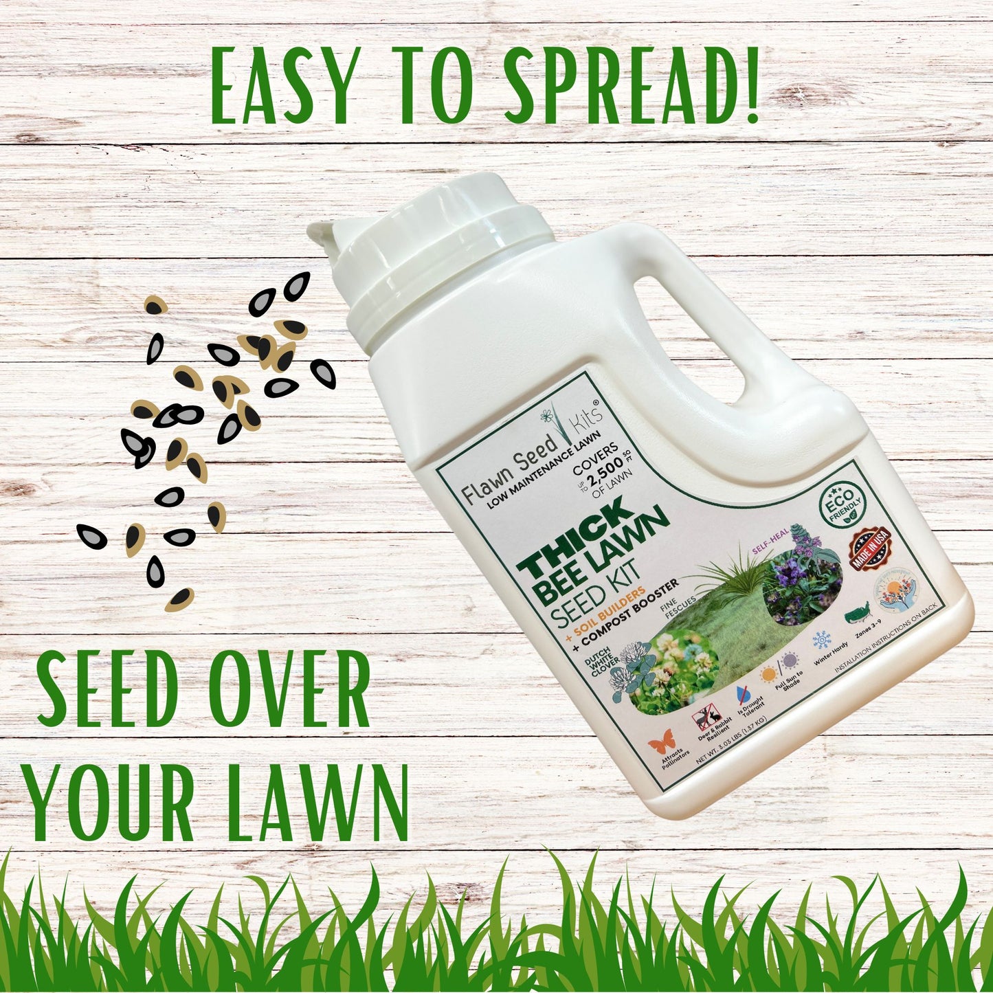 Thick Bee Lawn Seed Kit