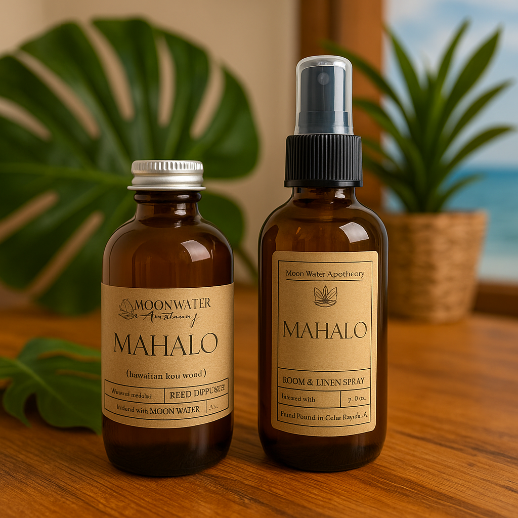 MAHALO - *Signature Series* (TOP SELLING SCENT!) -- Hawaiian Koa Wood Exclusive Blend -- by Moon Water Apothecary!