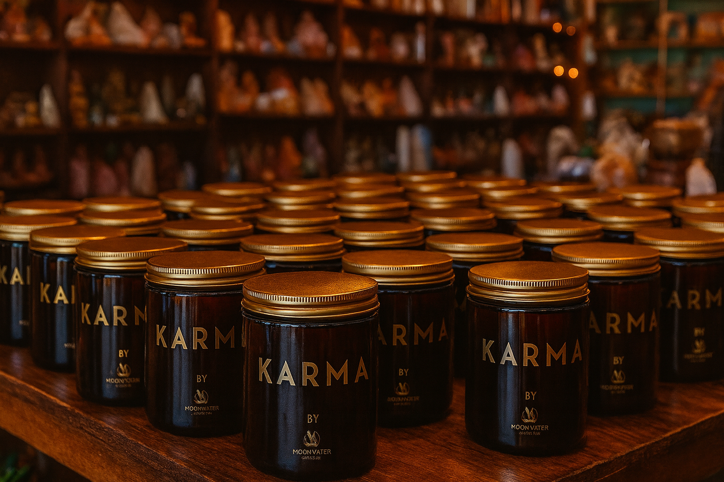 KARMA CANDLE - HIDDEN CRYSTALS INSIDE! -- by Moon Water Apothecary!