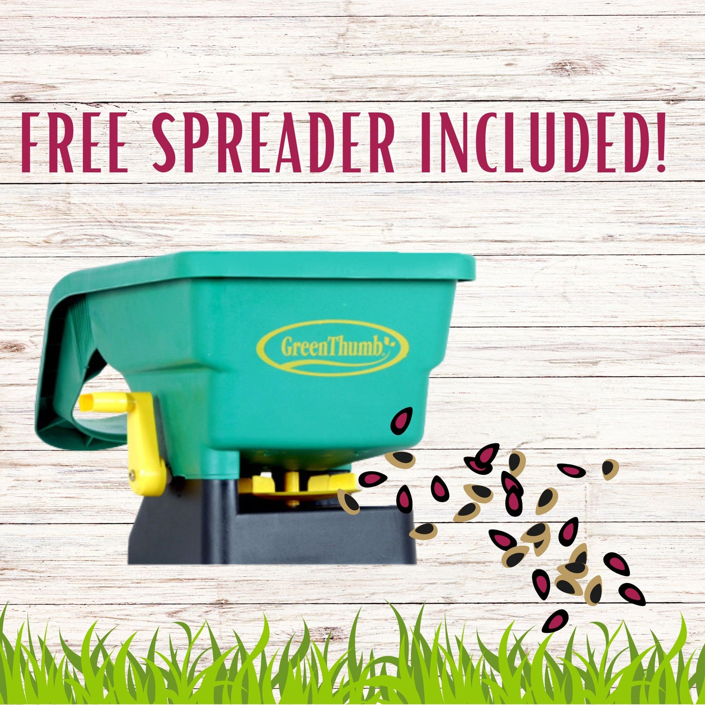 Crimson Clover + Mow Less Grass Seed (5 Pack) + FREE Spreader Bundle