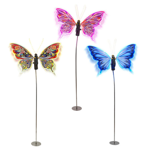 24"L Electric Lighted & Animated Butterfly with Stand