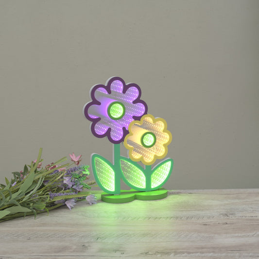 12" Lighted Infinity Flowers