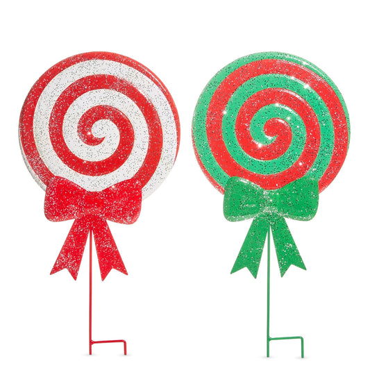 Candy Cane Lane - 24" Lollipop Yard Stake