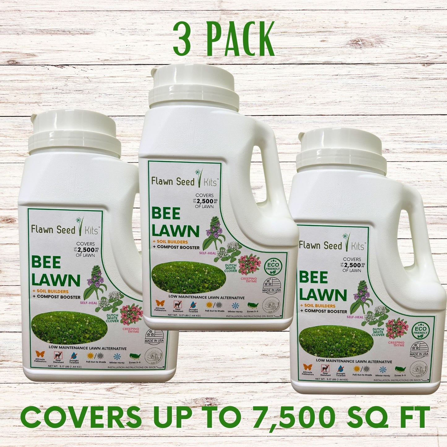 Dutch Clover Bee Lawn Seed Mixture - Easy Spread Shaker