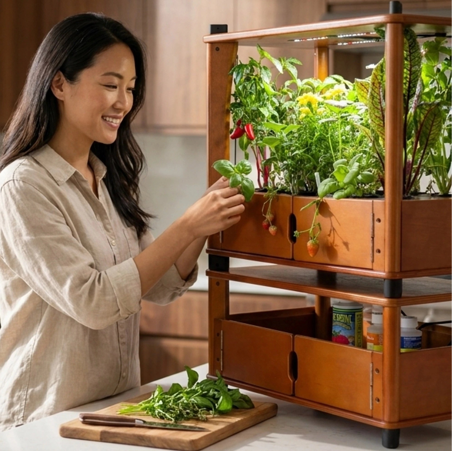 Furniture-Style Hydroponic Home Farm