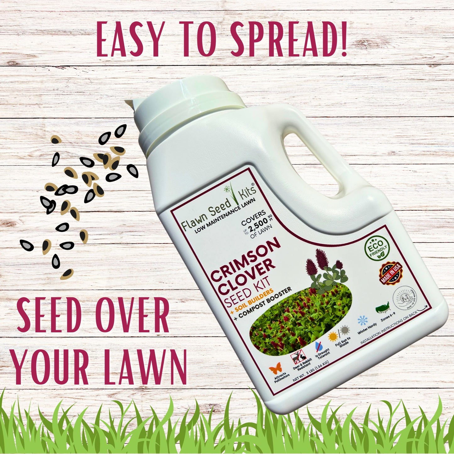 Crimson Clover Easy Spread Shaker