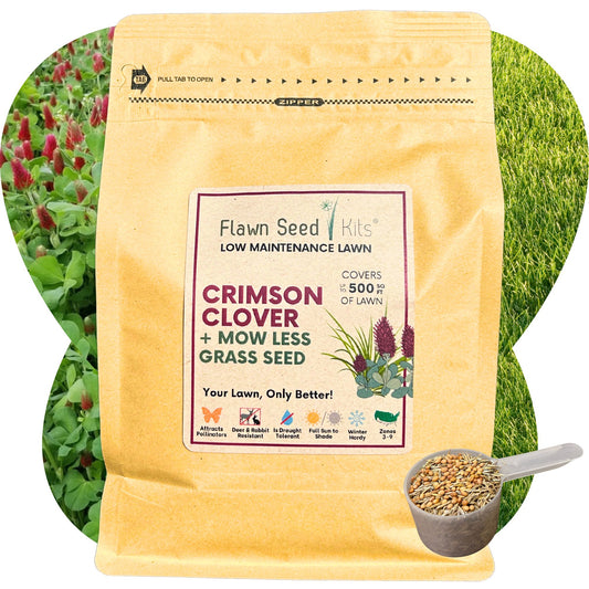 Crimson Clover + Mow Less Grass Seed Pouch