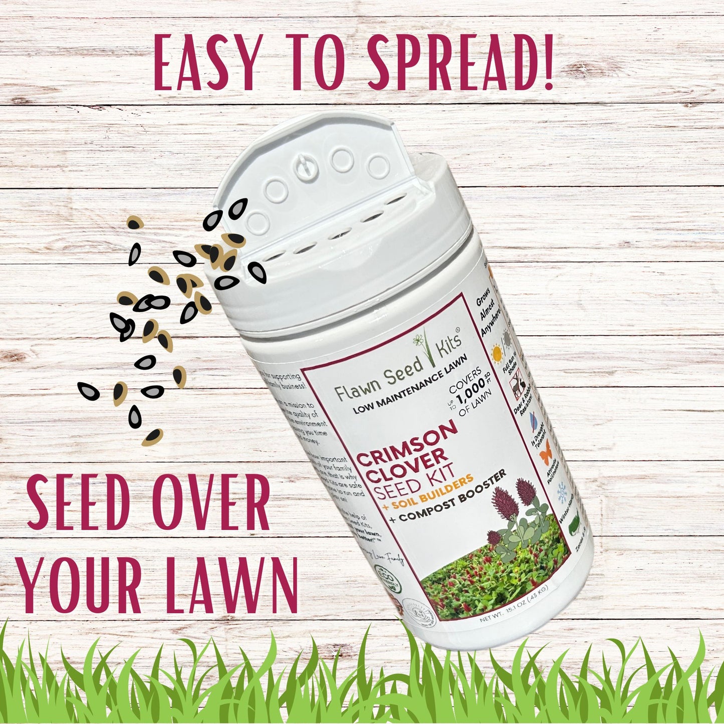 Crimson Clover Easy Spread Shaker