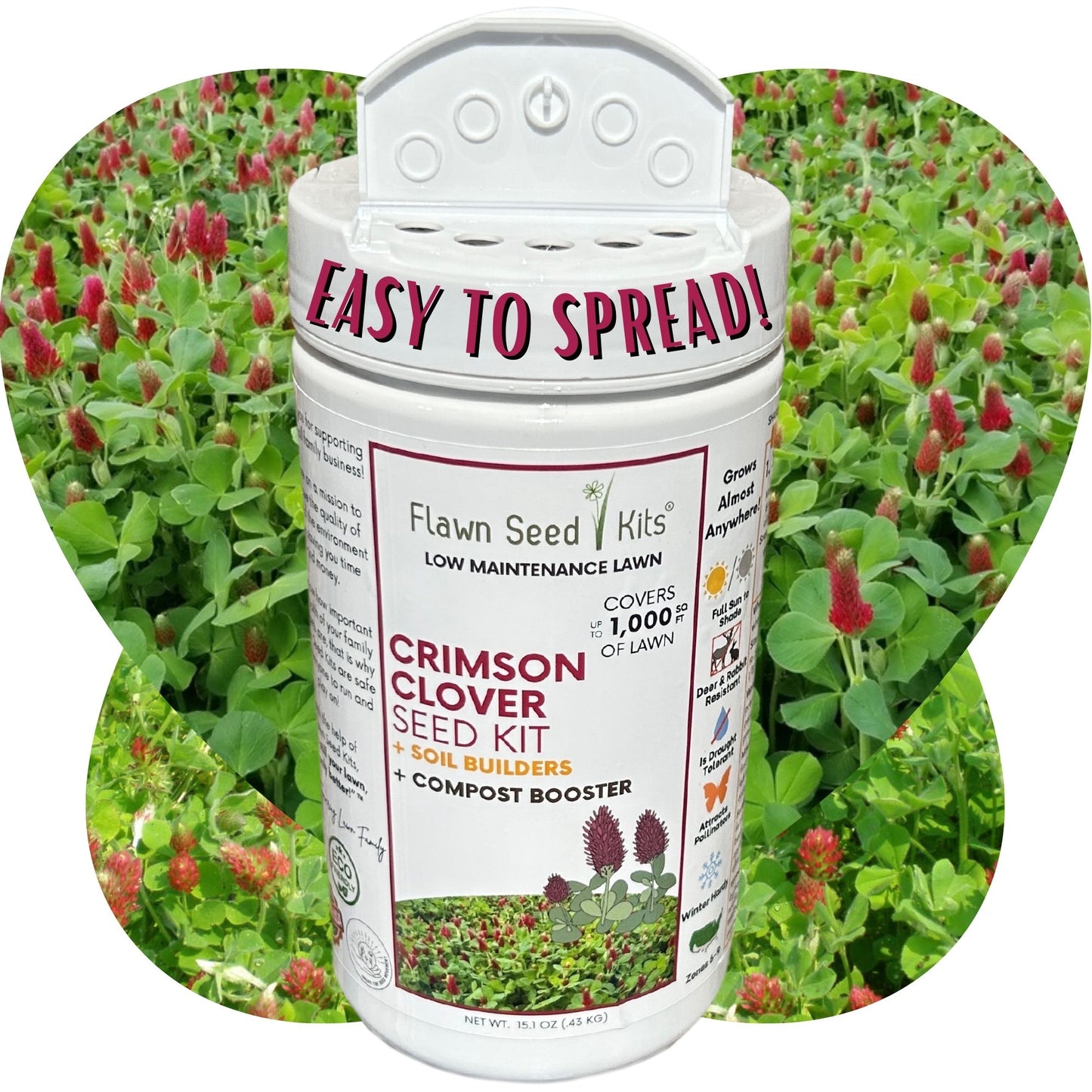 Crimson Clover Easy Spread Shaker