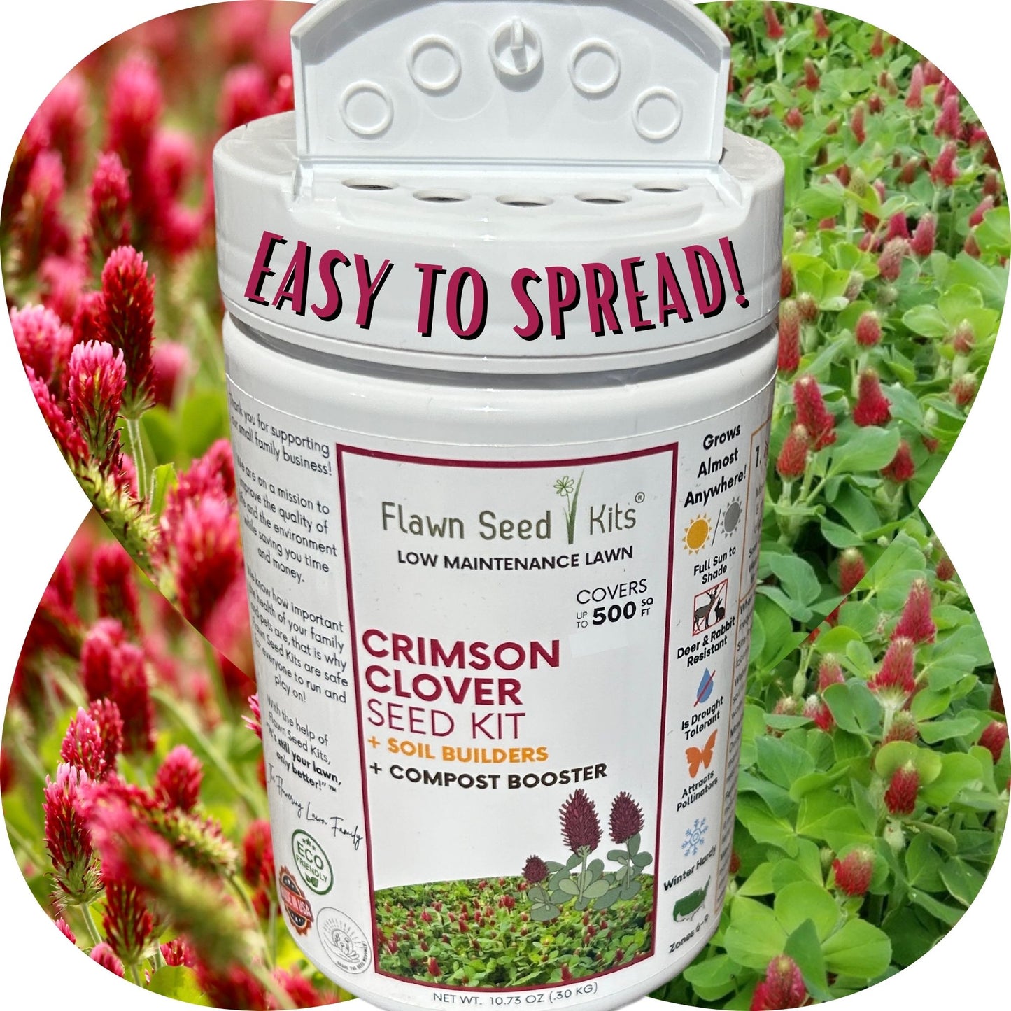 Crimson Clover Easy Spread Shaker