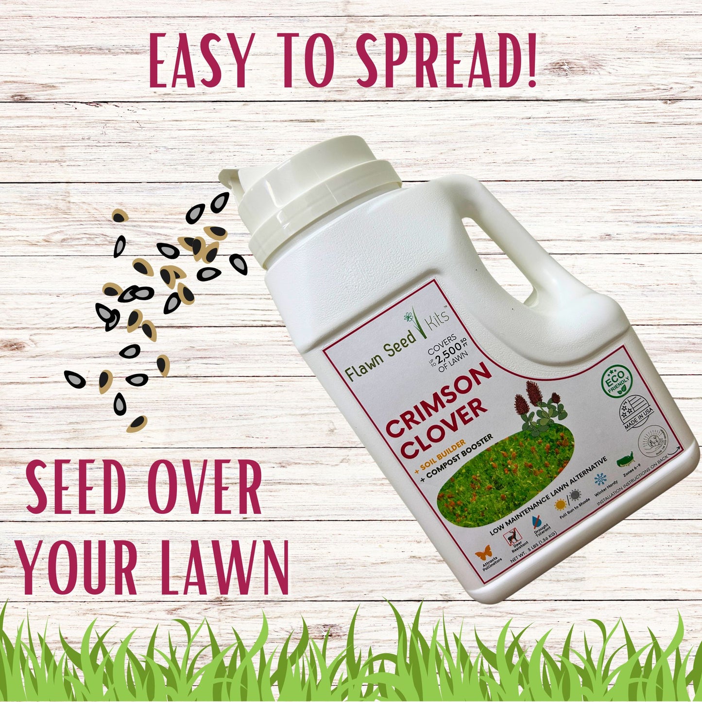 Crimson Clover Easy Spread Shaker