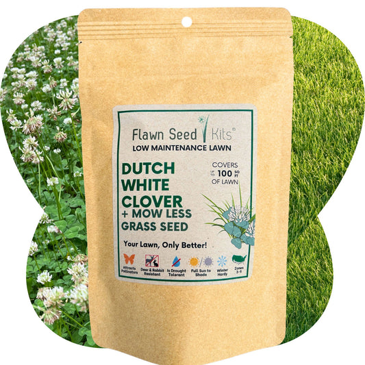 Dutch White Clover + Mow Less Grass Seed Pouch