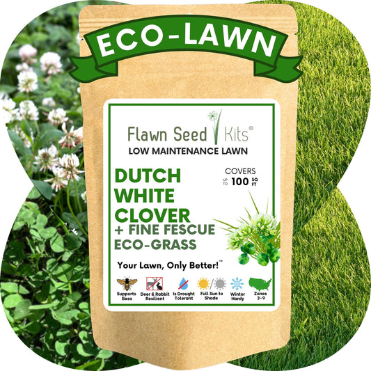 Dutch White Clover + Mow Less Grass Seed