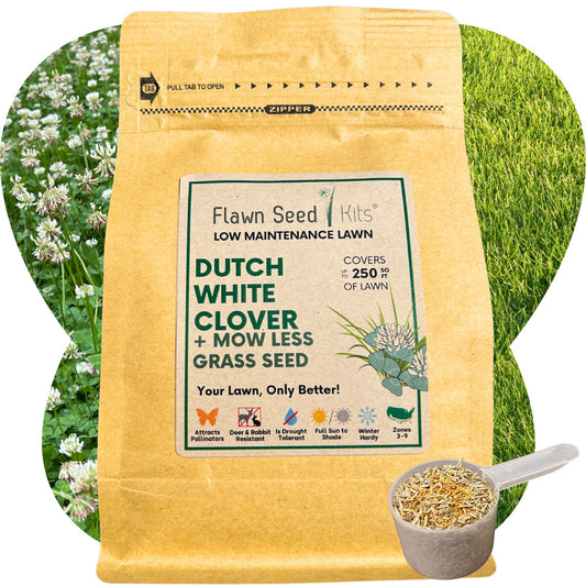 Case of Dutch White Clover + Mow Less Grass Seed Pouches