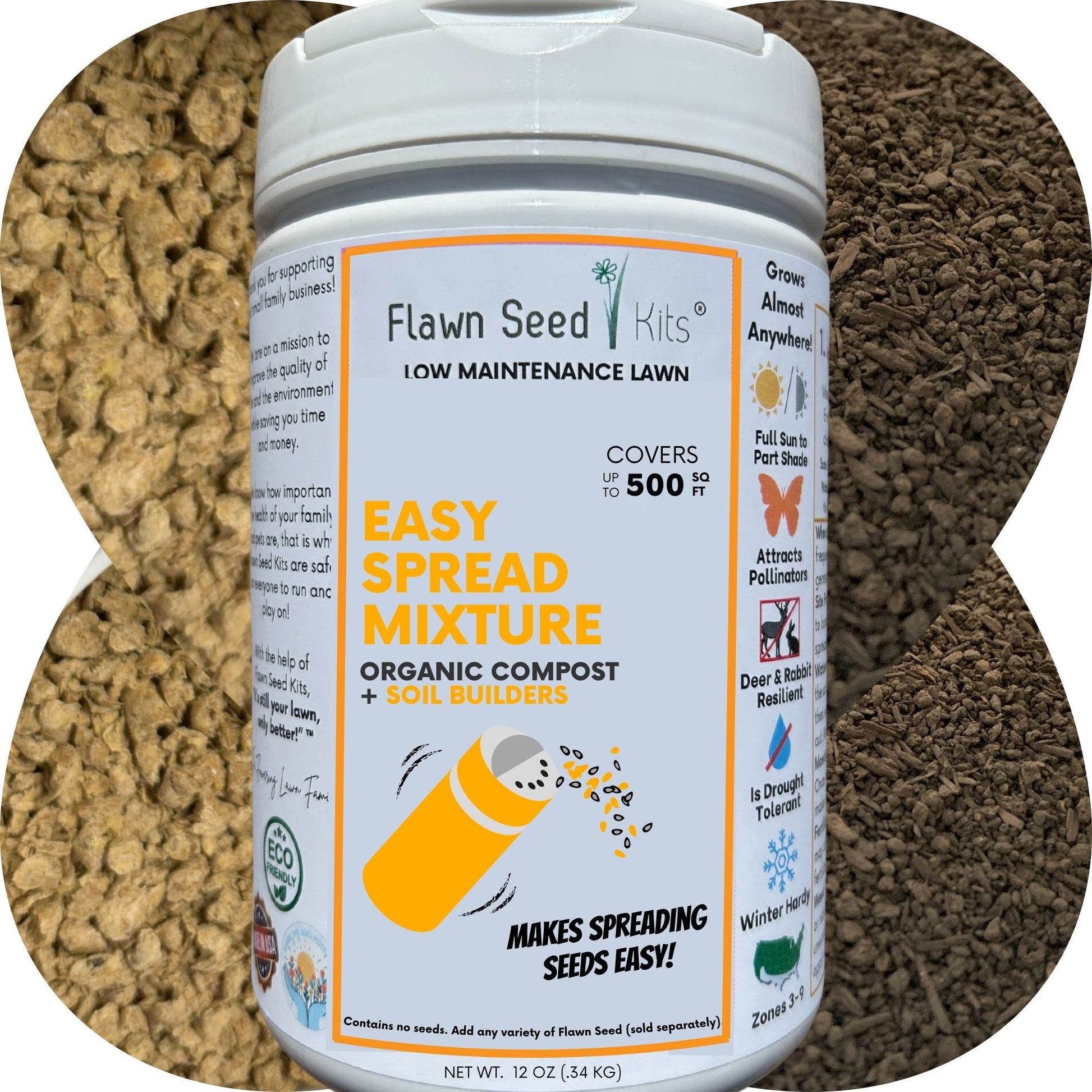 planting seed just by spreading it. Easy Seed Spreading Mix (Contains No Seeds) 500 sq ft (12 oz Jar)