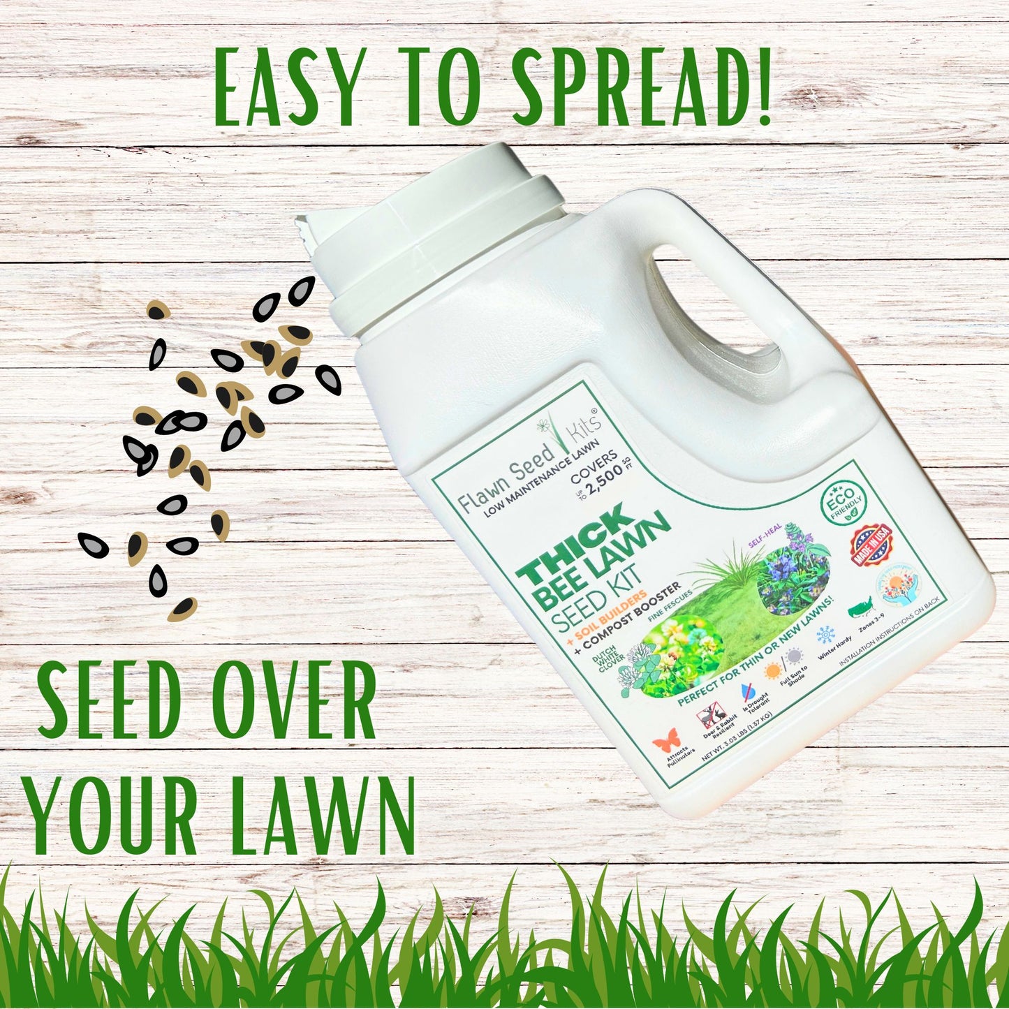 Thick Bee Lawn Seed Kit