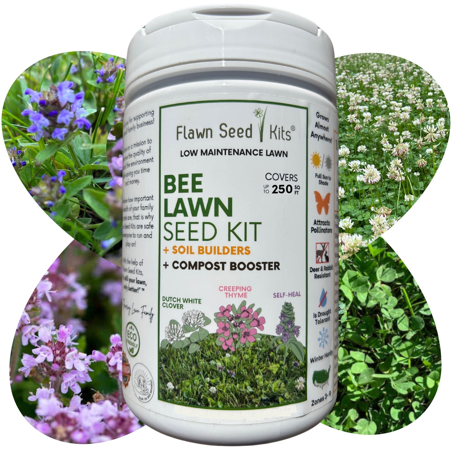 Micro Bee Lawn Seed Mixture - Easy Spread Shaker