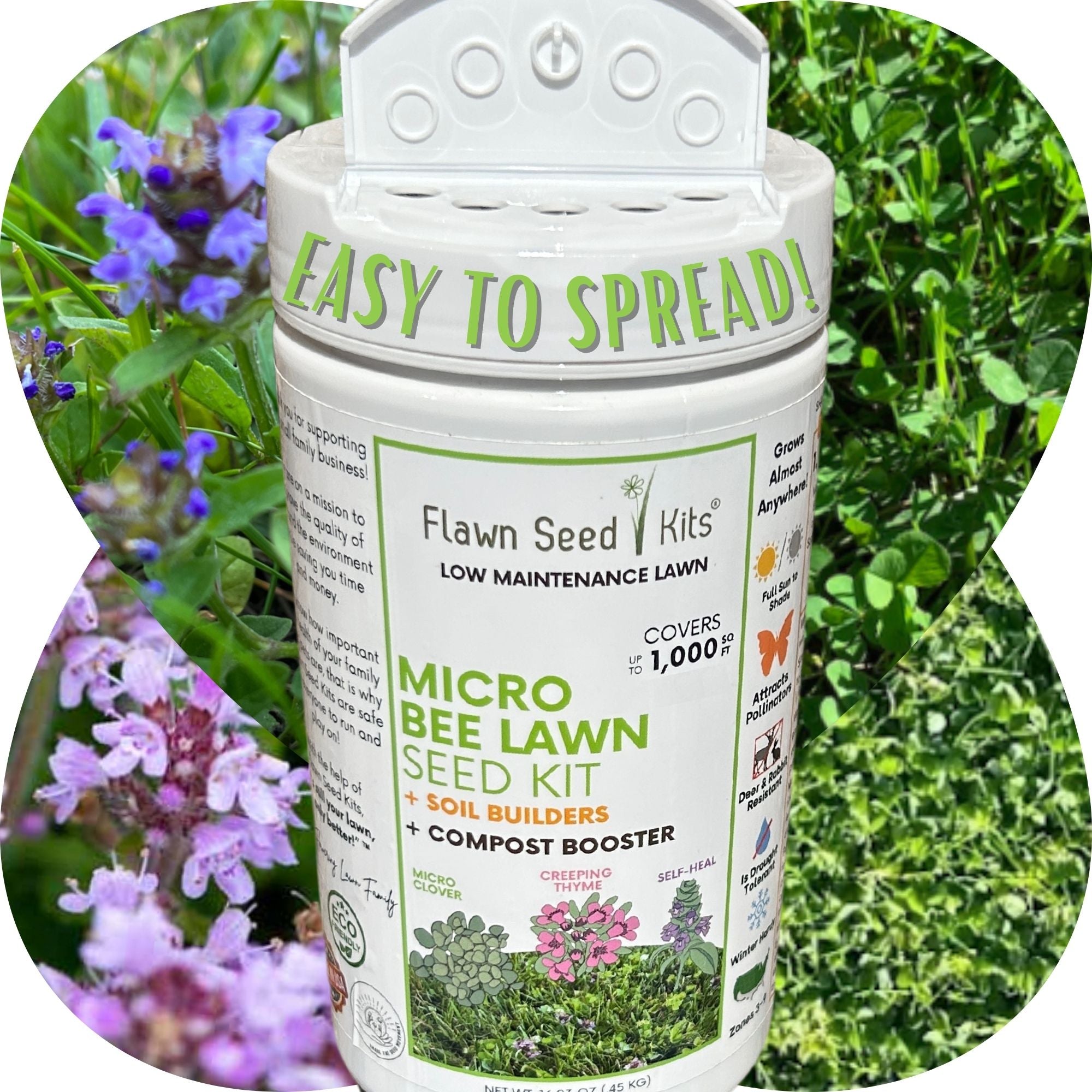 Micro Bee Lawn Seed Mixture - Easy Spread Shaker – Flawn Seed Kits