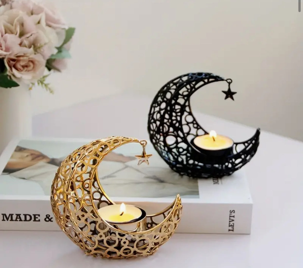 Moon Decor Pieces - Tea Light/Incense Cone Holder