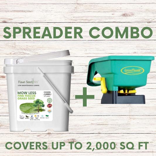 Mow Less Grass Seed + Spreader Bundle