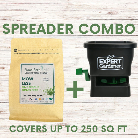 Mow Less Grass Seed + Spreader Bundle
