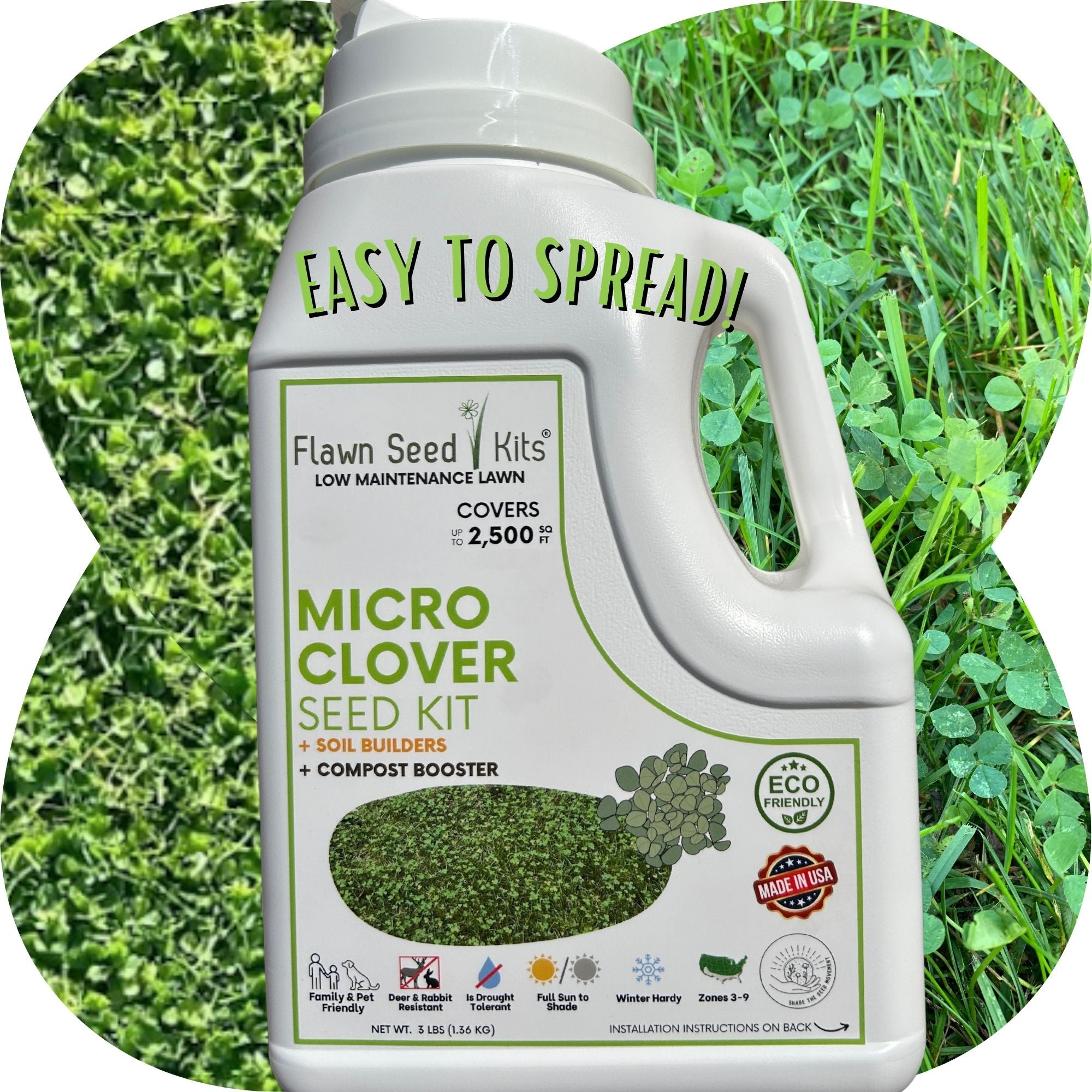 Micro Clover Easy Spread Shaker – Flawn Seed Kits
