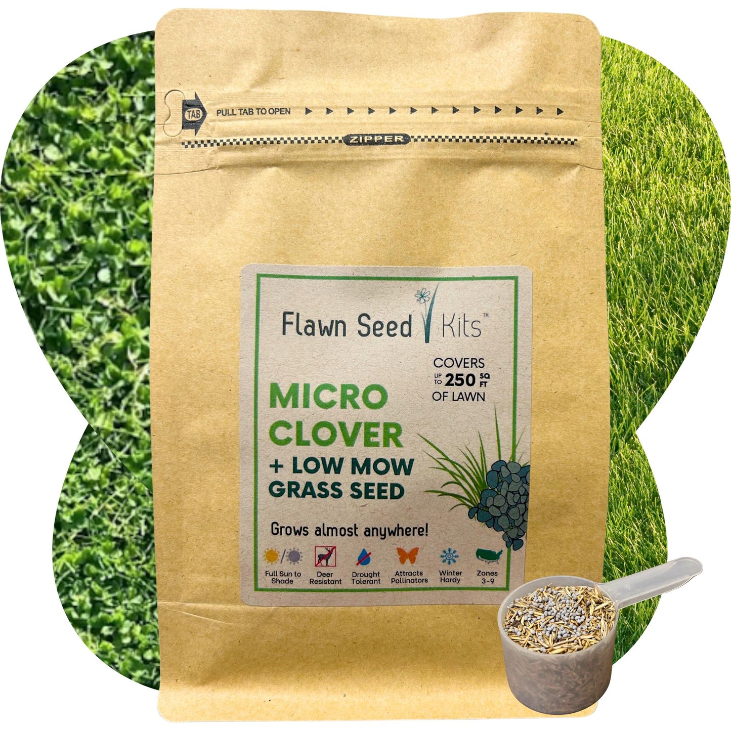 Micro Clover + Low Mow Grass Seed Pouch