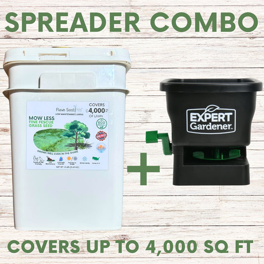 Mow Less Grass Seed + Spreader Bundle