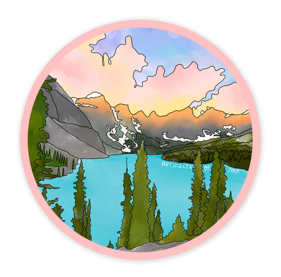 Mountain Lake 3" Sticker