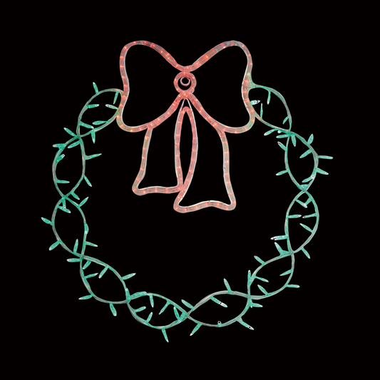 Christmas Carousel Collection - 29" 120V Rope Light/String Light Wreath