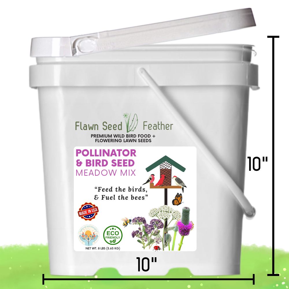 bird flower seeds Pollinator & Wild Bird Seed Meadow Mix 16 lb Storage Pail