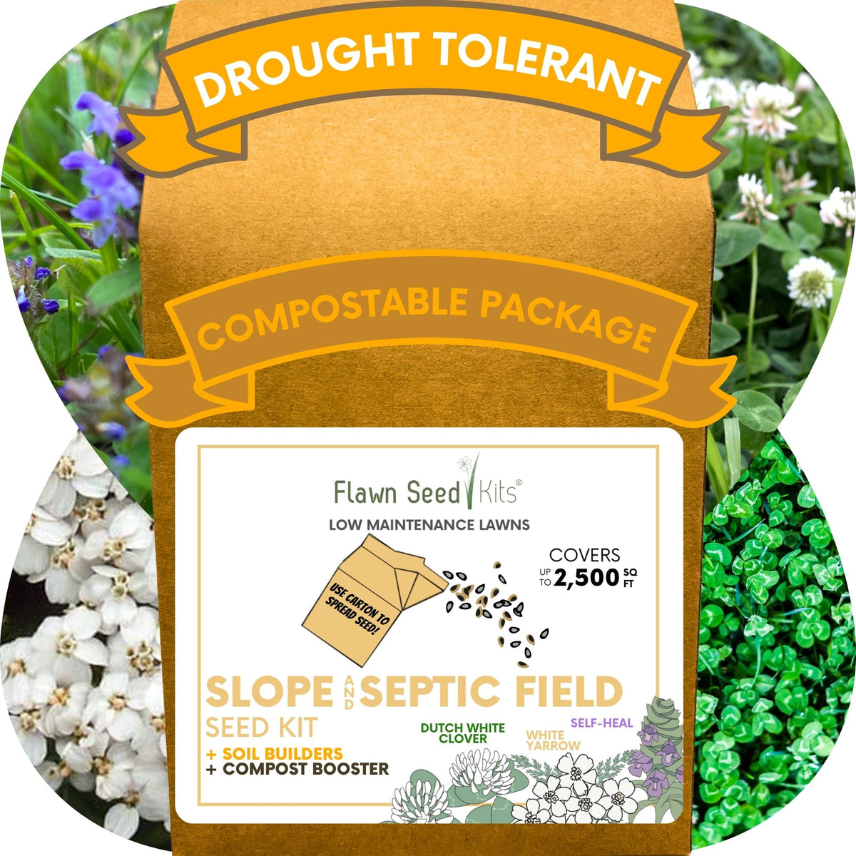 Flawn Seed Septic System Kit - Kid, Pet, & Pollinator Grass Alternative ...