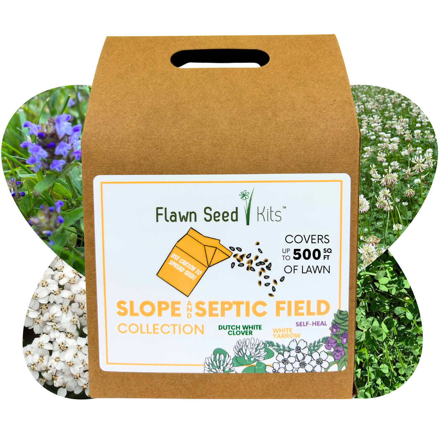 Slope/Septic System Kit with Dutch White Clover, Self-Heal & White Yarrow (LIMITED TIME)