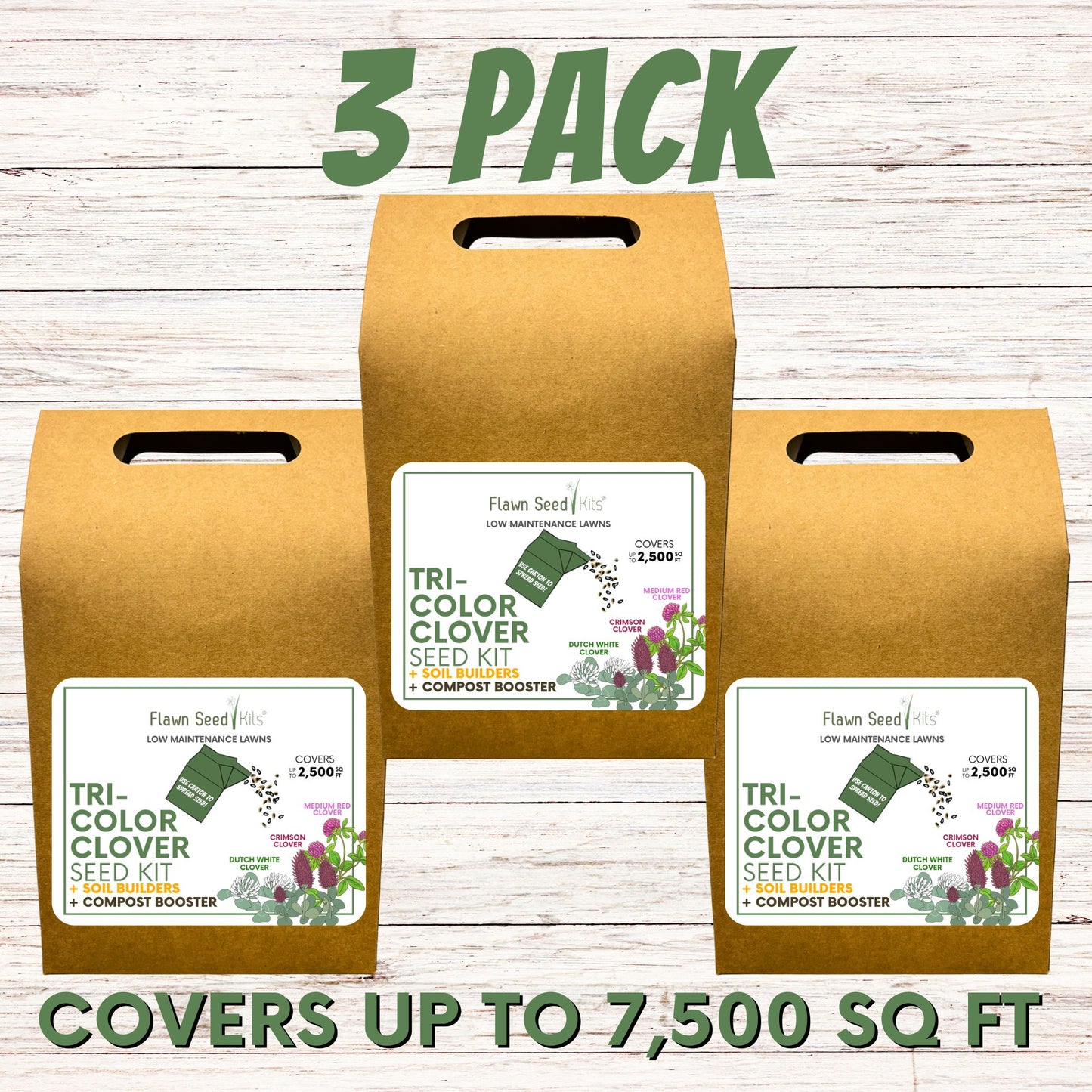 Tri-Color Clover Seed Mix Eco-Spread Carton