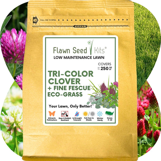 TRI-Color Clover + Mow Less Grass Seed