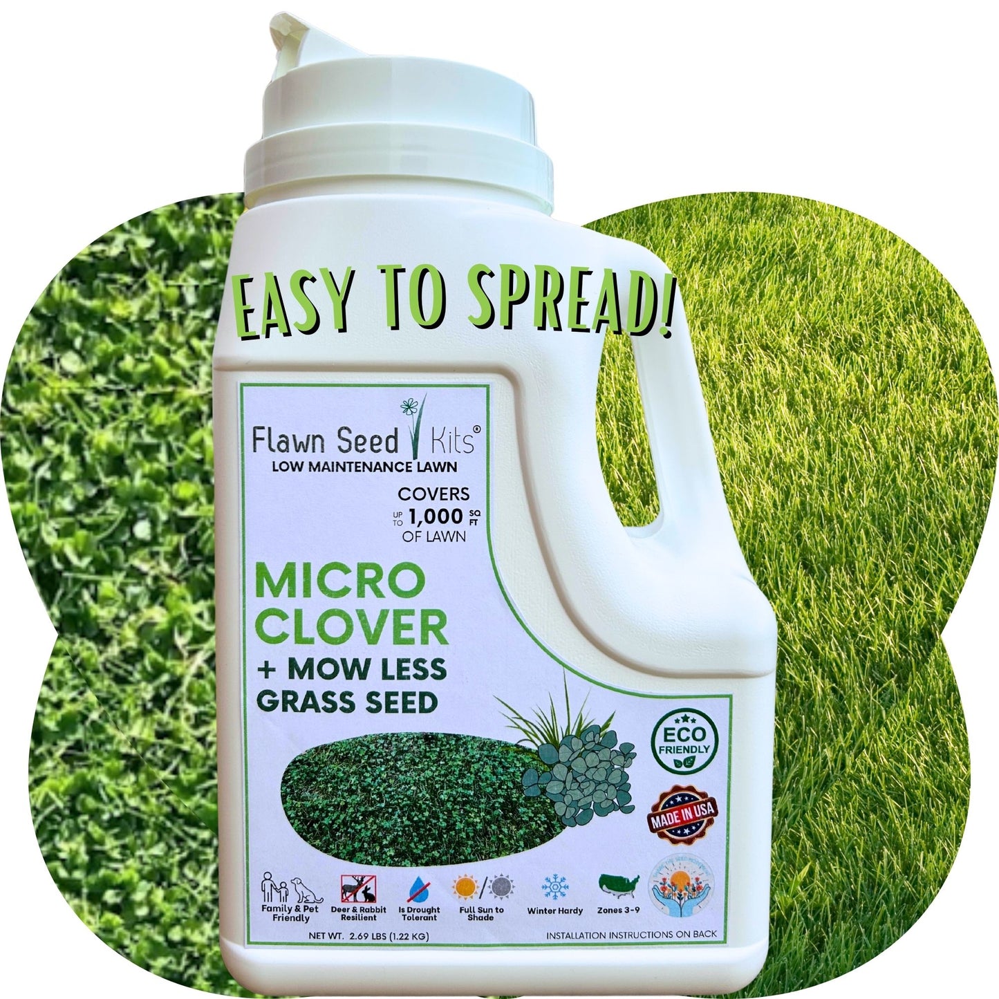 Micro Clover + Mow Less Grass Seed Shaker